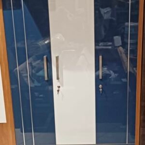 Modern 3-Door Blue & White Wardrobe