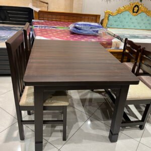 Elegance Wood-Grain 4-Seater Dining Set