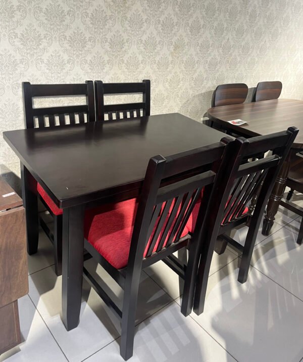 Mahogany Royale Dining Set with Red Cushion Chairs