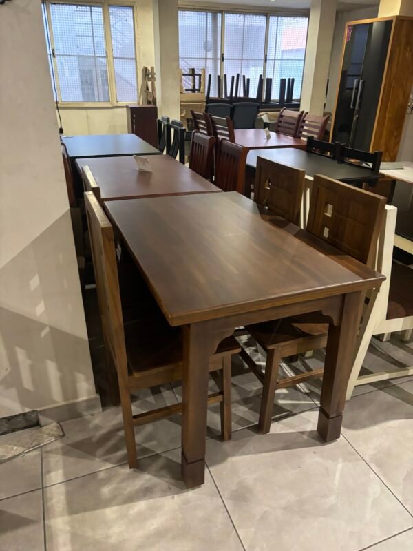 Light Brown 4-Seater Dining Table Set