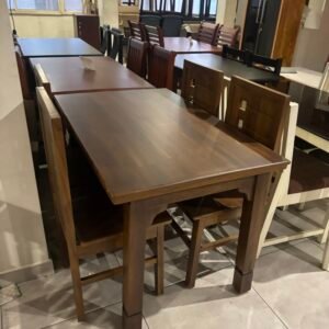 Light Brown 4-Seater Dining Table Set